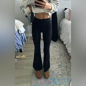 Aerie Offline Black Foldover Flare Leggings